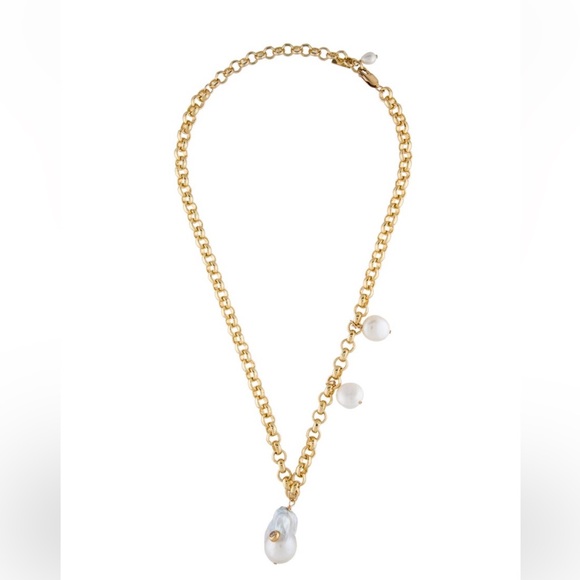 Eliou Baroque Pearl Drop Pendant Charm 14KT Gold Filled Necklace - Picture 1 of 4